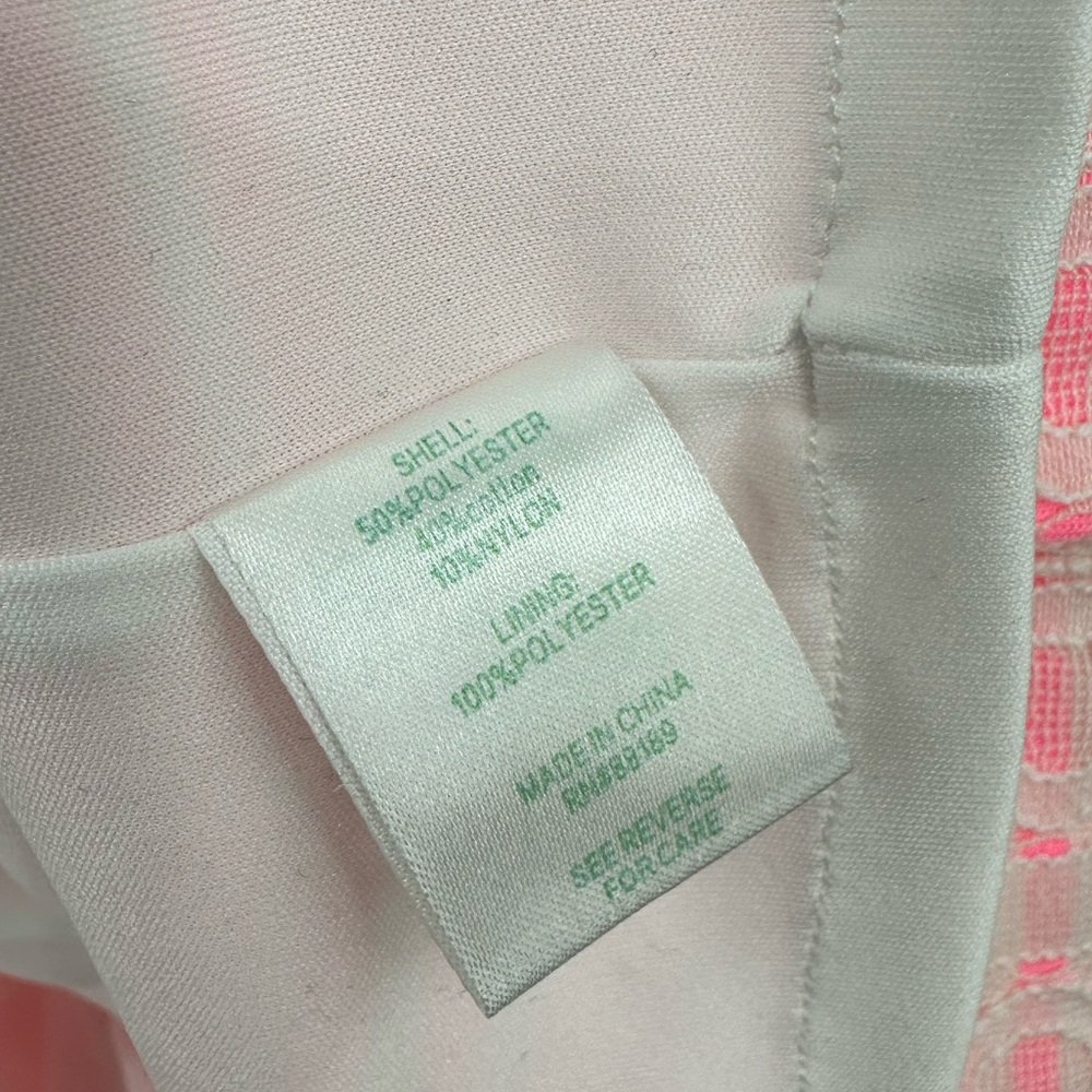 Lilly Pulitzer Pink White Lace Fit & Flare Dress V Neck Size Small - Picture 5 of 11
